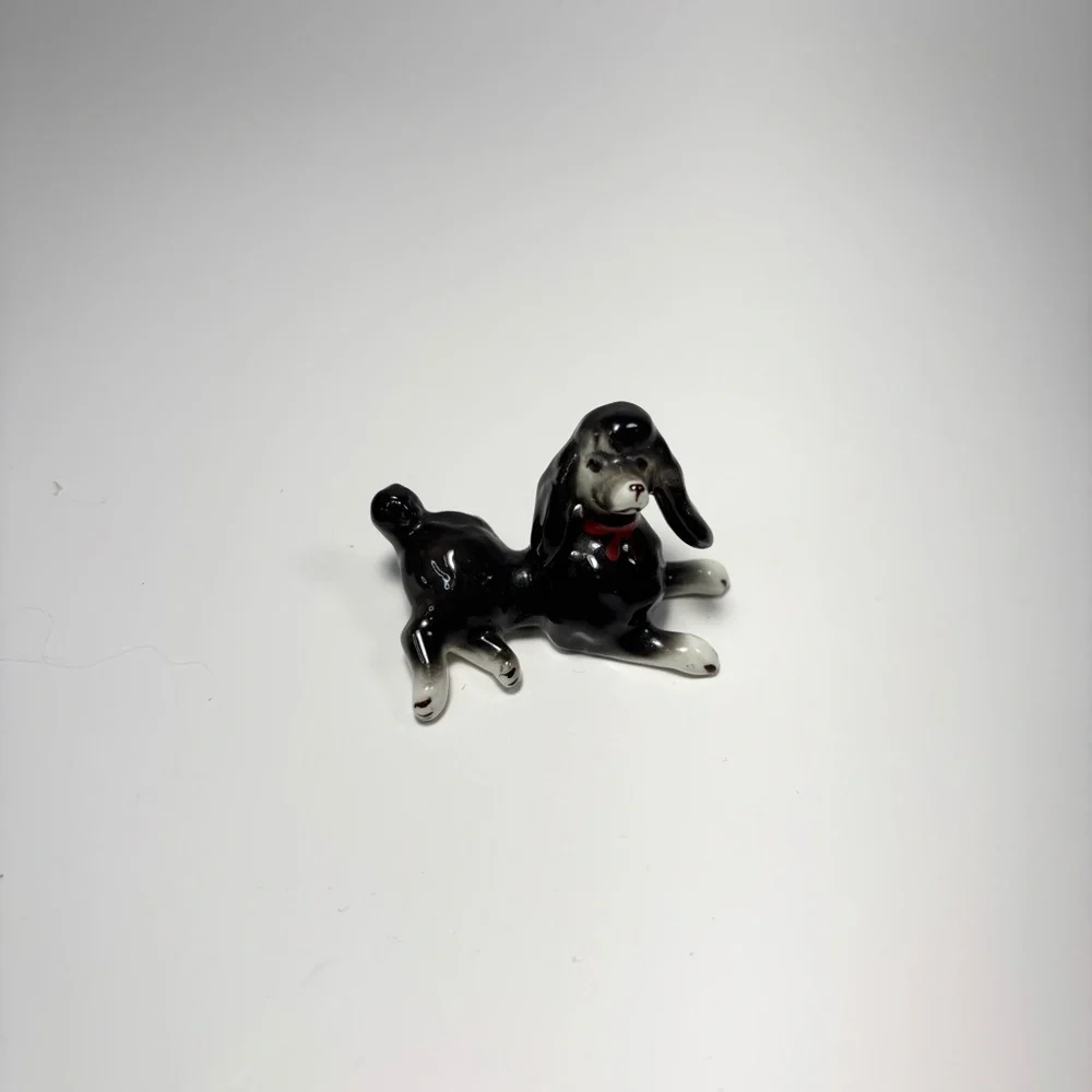 Vintage Miniature Poodle Bone China Dog Figure Glazed 2